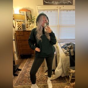 Champion Green Hoodie Sweatshirt Logo Graphic Pullover Hooded XL